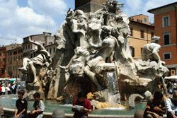 The famous Bernini fountain in Piazza Narvona